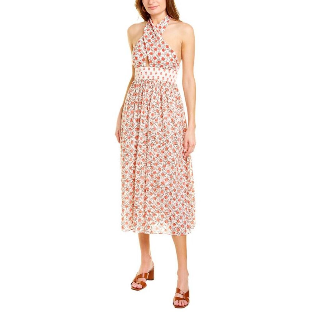 Ash & Eden Womens  Mira Halter Maxi Dress, Red